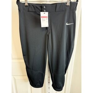 Nike Women Black Softball Pants Large Nike Team Engineered Capris AV6642010 NWT